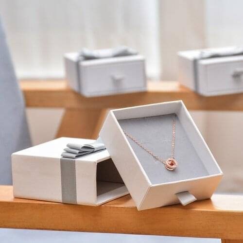 12 Pieces/Lot High Quality Kraft Paper White Jewelry Box for Ring Earrings Necklace Bracelet Jewelry Packaging Storage Gift Box