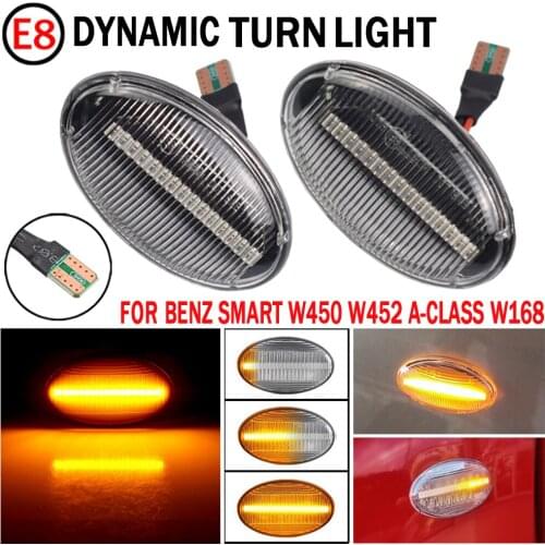 2 Pcs Dynamic LED Car Side Marker Turn Signal Sequential Blinker Light For Mercedes Benz Smart W450 W452 A-Class W168 Vito W639