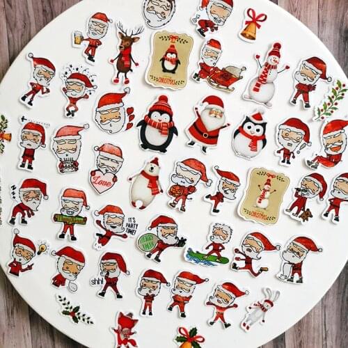 47PCS Christmas Santa Claus Stickers Crafts And Scrapbooking stickers book Student label Decorative sticker kids toys