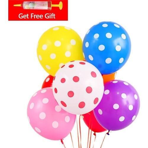50pcs/Lot Polka Dot Latex Balloons 2.8g Candy Color Round Dots Wedding Decorations Supplies Baby Shower Party Balloons