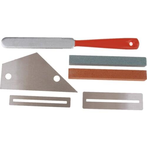 6xGuitar Supplies Fret Rocker+Fret File+Grinding Stone+Fretboard Guard+Gauge