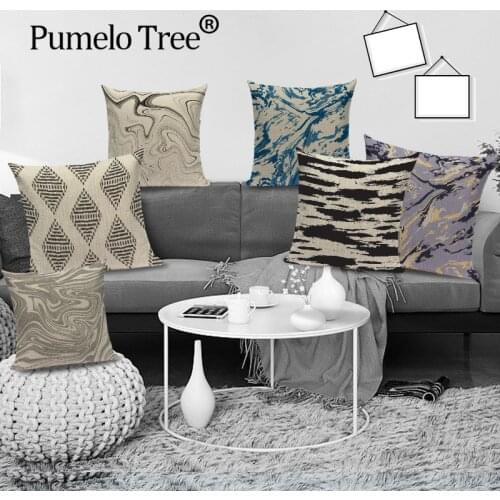 Abstract Stripes Pillow Covers Colorful Oil Painting Decorative Pillows Case Print Cushion Cover 45X45Cm Sofa Bed Cushions Cases