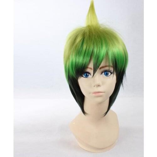 Anime Blue Exorcist mens Amaimon cosplay wig Ao no Exorcist Role Play Amaimon Green Short Hair Costumes + Wig Cap