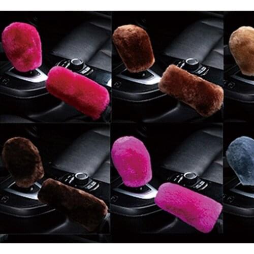 2 piece car handbrake gloves soft plush cover winter warm universal for Volkswagen POLO Tiguan Passat Golf EOS Scirocco