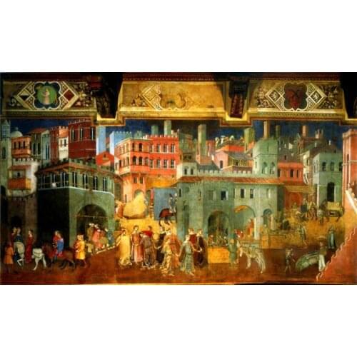 Free shipping wall art decoration picture classical figure landscape architecture oil painting canvas prints printed on canvas