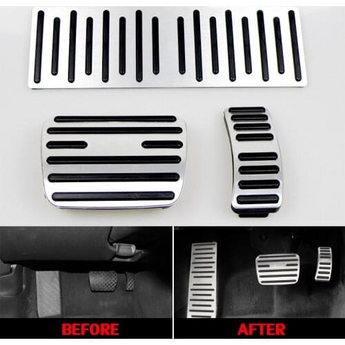 No Drill Aluminum Car Foot Rest Pedal Pads Cover With Rest Pedals Fit Gas Brake Rest Pedal For Audi A4 A5 A6 Q5 AT LHD