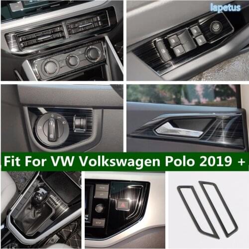 Dashboard Air Conditioning Outlet Vent Decoration Frame Cover Trim Fit For VW Volkswagen Polo 2019 2020 2021 Stainless Steel