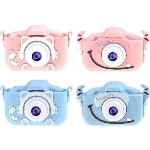 Children Camera 32G Cute Kids Toy Cat Mini Digital Camera IPS Screen Education Toys For Kids Camera for Children Birthday Gift