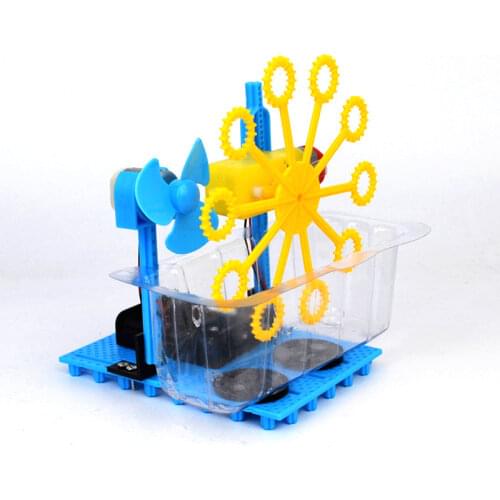 DIY Automatic Bubble Machine DIY Educational Science Toy Experiment Kits Parent-child Handmade Material Kit Robot Blower Bubble