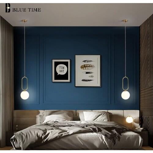 E27 Bulb Modern Led Pendant Light Hanging Home Lights For Living room Bedroom Dining room Bedside Light Copper Body Pendant Lamp