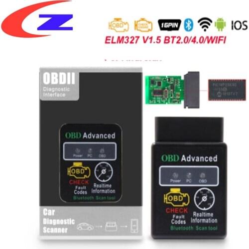ELM 327 V1.5 OBD2 WIFI BT Scanner OBD OBD2 wifi Car Diagnostic Tool PIC18F25K80 Elm327 V1.5 odb2 Scaner for Android iOS