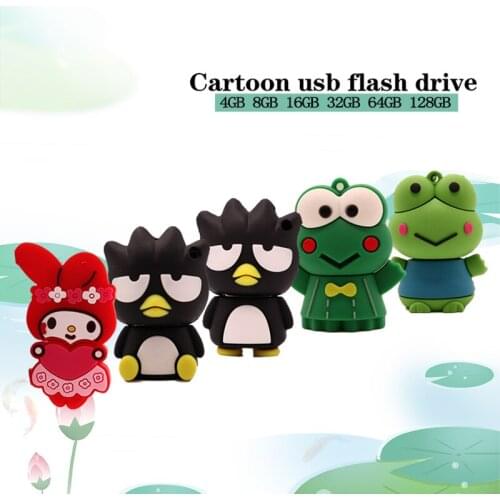 Pen drive 64gb memory disk pendrive 32gb cartoon Frog/penguin usb flash drive 4GB 8GB 16GB creative gift usb stick cle usb2.0