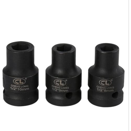 1PCS Short Heavy Duty Impact Socket CR-MO 6 Point Air Pneumatic Socket Wrench Head Metric 8-41mm for Electric Impact Wrench