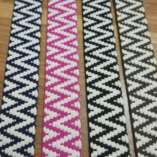 Cotton Ribbon 30MM Garment Wave Cotton Webbing 40MM Ethnic Jacquard Ribbon Retro Customs Embroidered Webbing Wholesale 40yards