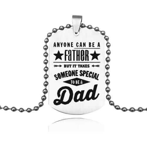 Fashion Stainless Steel Pendant Necklace Super Hero Dad Metal Tag Necklaces For Men Jewelry Love Gifts For Father