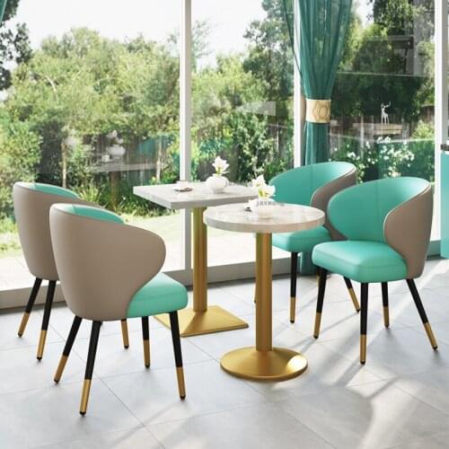 Light Luxury Nordic Dining Table Set Modern Dining Room Sets Coffee Table Combination Backrest Dining Chairs Kitchen Furniture
