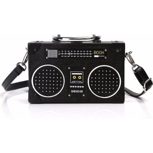 Weysfor 2021 New Retro Radio Box Style Shoulder Bag Pu Leather Ladies Handbag Chain Purse Womens Crossbody Messenger Flap Bag