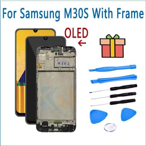 OLED For Samsung Galaxy M307 LCD display Touch Screen With Frame For Samsung M30s LCD 6.4"