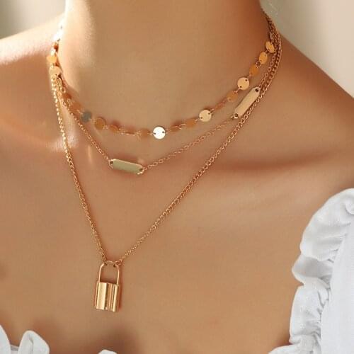 2020 Fashion Multilayer Long Chain Necklace For Women Men Jewelry Gifts Key Pendant Necklace Accessories