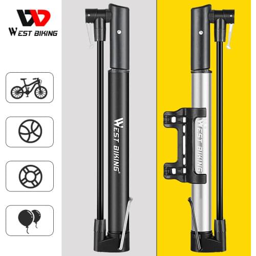 WEST BIKING Bicycle Foot Pump For Bike 120PSI High Pressure Tire Air Inflator Schrader Presta Valve inflador bicicleta Bike Pump