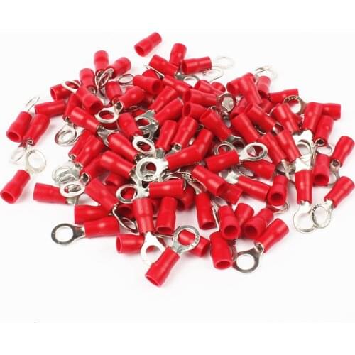 RV1.25-5 Red Insulated Crimp Ring Terminal Cable Wire Connector 50PCS/Pack RV1-5 RV
