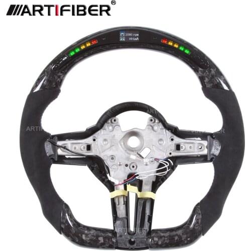 LED Carbon Fiber Steering Wheel with LED for BMW F22 F23 F45 F30 F31 M Series 1 Series 2 Series 3 Series