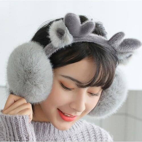 Earmuffs warm earmuffs women winter cute earmuffs cartoon deer elf Christmas earmuffs fold cold