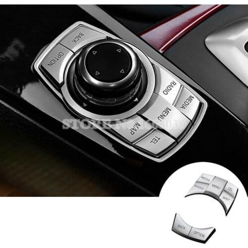 Inner Console iDrive Multimedia Button Trim Cover 5pcs For BMW X3 F25 2011-2013 Car accesories interior Car decoration