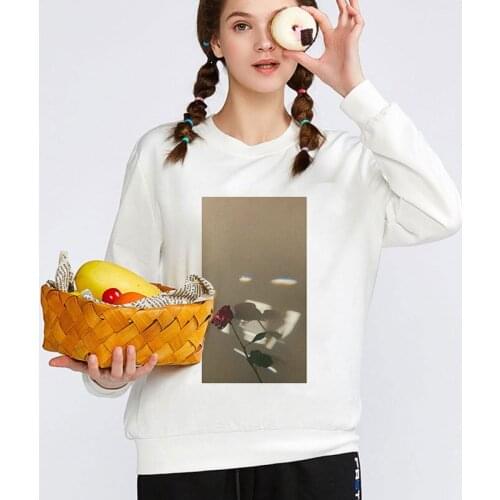 Harajuku Female hoodie rose flower flame Print hoodies Women Casual Fun Ladies Tops moletom Hipster Tumblr sweatshirt sudaderas