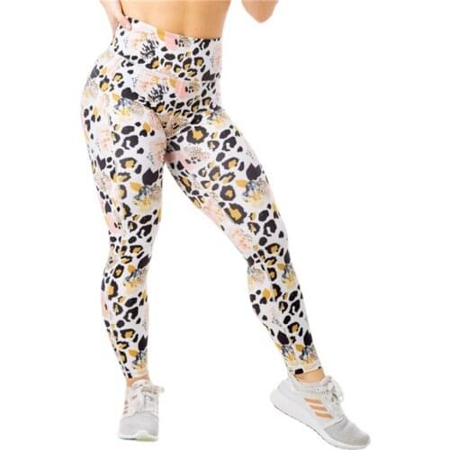 SALSPR Women Leggings Fashion Digital Printed Color Zebra Push Up Pants High Waist Running Gym Sports Stretch Leggins