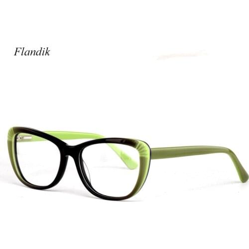 Acetate Optical Clear Lens Women Eyeglasses New Trendy Novelty Myopia Reading Glasses Frame Party Attractive Decoration Eyeglass