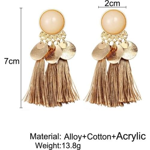 Fringed Statement Earrings Ethnic Multicolored Long Hanging Drops Earing Jewelry Vintage Tassel Earrings For Women