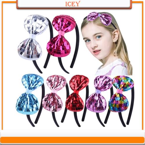 New Baby Girl Sequin Headband Glitter Party Shiny Hair Bands Festival Cartoon Headband Hair Accessories