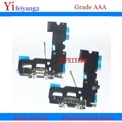 100pcs YIFEIYANG 100% NEW Charger Charging Port Dock USB Connector Flex Cable Headphone Audio Jack Ribbon For iPhone 7 7G 4.7"