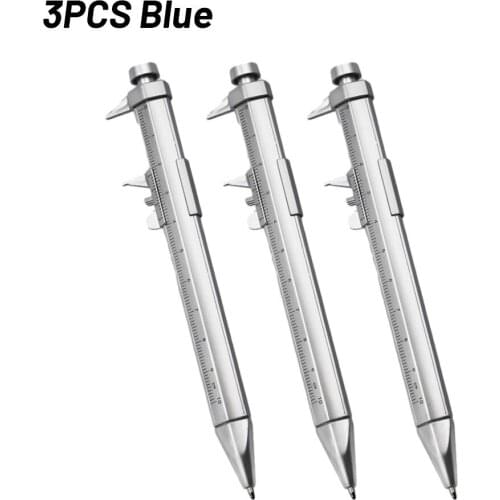 2/3 Pcs Vernier Caliper Ballpoint Pen Blue/Black Measuring Pen Ruler Multipurpose For Woodworking Tools Workshop Hand Tools