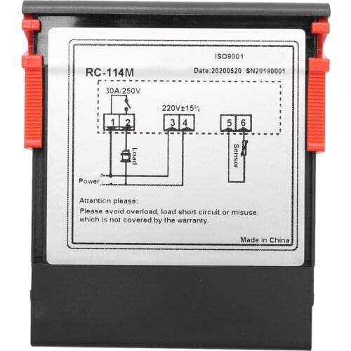 220V/30A Digital Temperature Controller Rc-114M Thermostat Relay Output -30~300 Degree With Ntc Sensor