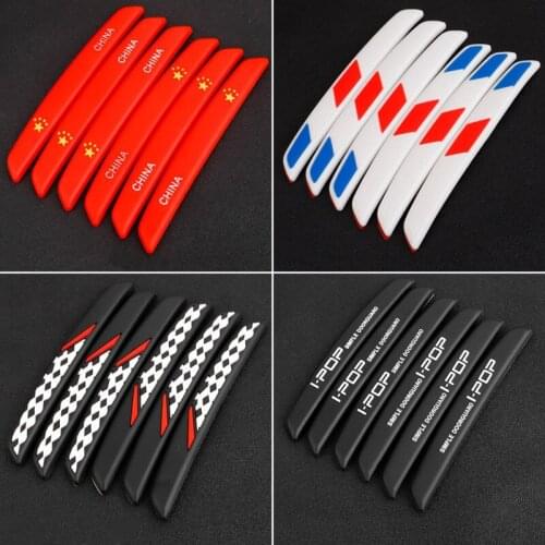 6 pcs Car door edge protection cover bumper trim molding scratch protection strip protector door anti-collision bar anti chafing