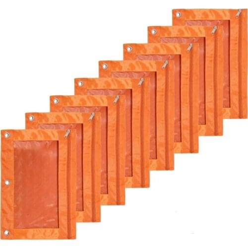 8 Pack 3 Ring Zipper Pencil Pouch Fabric Pencil Case Sturdy And Durable Binder Pouch With Clear Window