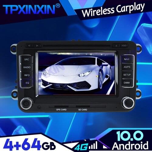 Android 10.0 4G-64G For Volkswagen 1 Car PX6 IPS Carplay DSP Tape Recoder Multimedia Player Head Unit Navigation GPS Auto Radio