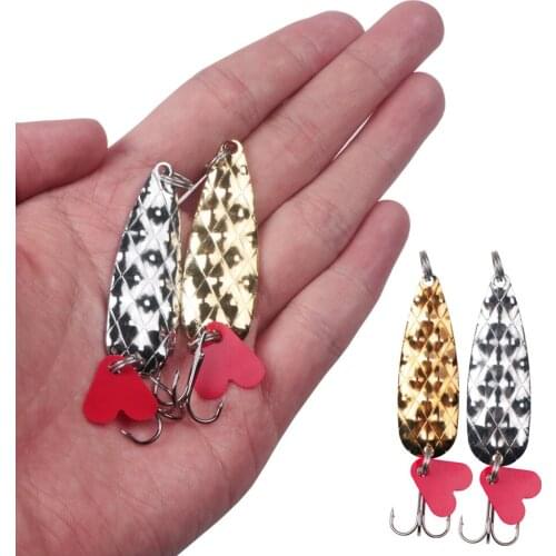 1PCS Metal 7cm 8g Gold Sliver Sequins Spinner Fishing Lures Spoon Lure Hard Baits Bass Pike Catfish Fishing Tackle Hook Pesca