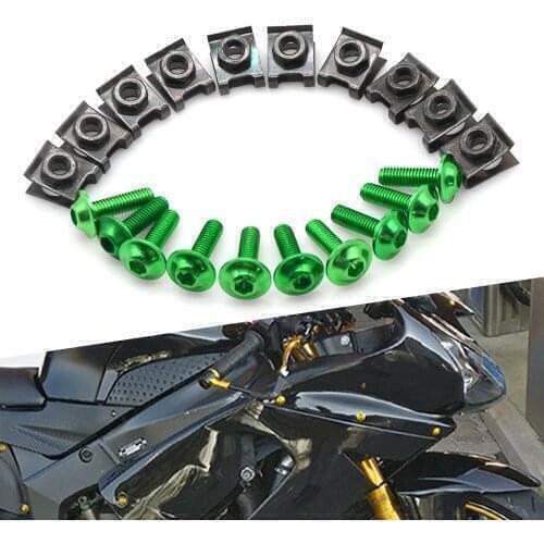 10PCS 6MM Motorcycle Fairing Bolts Screw For Kawasaki Ninja 250R 300 500 650 ZX10R ZX11 ZX14R ZX6R 7R 9R Z750 Z1000 Versys650