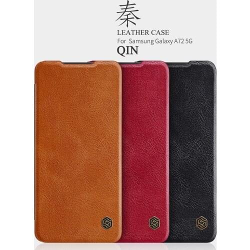 Flip Case for Samsung Galaxy A72 NILLKIN Qin Series Luxury PU Leather Plastic Back Cover for Samsung A72 5G/4G Case