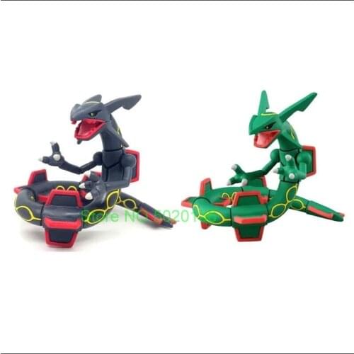 Black Green Rayquaza 7cm Big Size Anime Cartoon Pokemones Action & Toy Figures Collection Model For Children