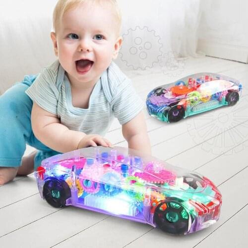 Electric 360 Rotation Universal Wheel Gear Car with Flashing LED Music Kids Toy