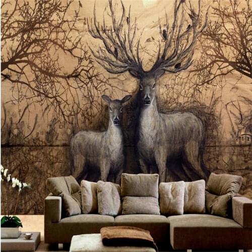 Forest animals Scenery Photo Wallpaper for Living Room Background Wall Non-woven wall murals