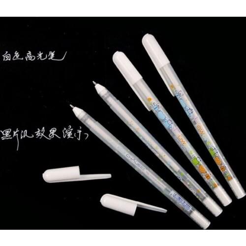White Ink 0.8MM Gel Pen Unisex Pen Gift For Kids Stationery Office Learning student School Supplies