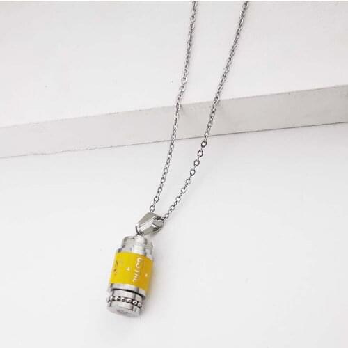 Stainless steel titanium steel pillar rune pendant simple creative fashion temperament female pendant necklace