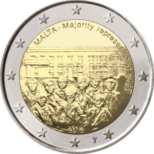 Malta 2012 Negotiations in the 1887s 2 Euro Real Original Coins True Euro Collection Commemorative Coin Unc
