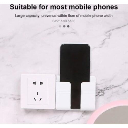 New Wall Mounted Organizer Mobile Phone Charging Plug Holder Air Conditioner TV Remote Control Storage Box Homehold Accessories