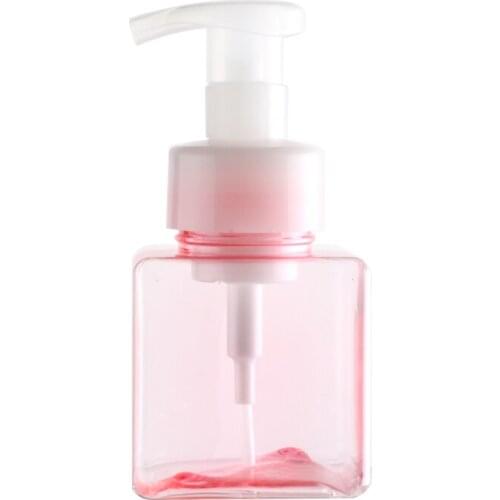 New arrival 12pcs 250ml pink/blue/green/brown square foaming bottle,foaming pump,soap dispenser,plastic bottle